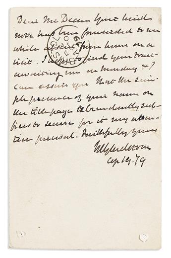 (PRIME MINISTERS--UK.) GLADSTONE, WILLIAM EWART. Three Autograph Letters Signed, "WGladstone," to the Dean of Bristol Gilbert Elliot,